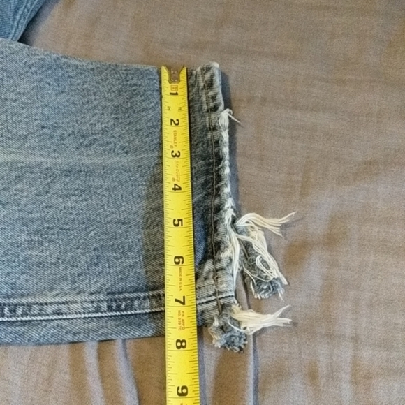 Agolde Riley High Rise Waisted Crop Cropped Organic Denim Jeans Emulsion - Picture 15 of 16